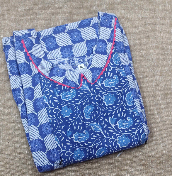 Cotton Pleated , Side zip, Side elastic Medium Plus Printed Maternity Wear