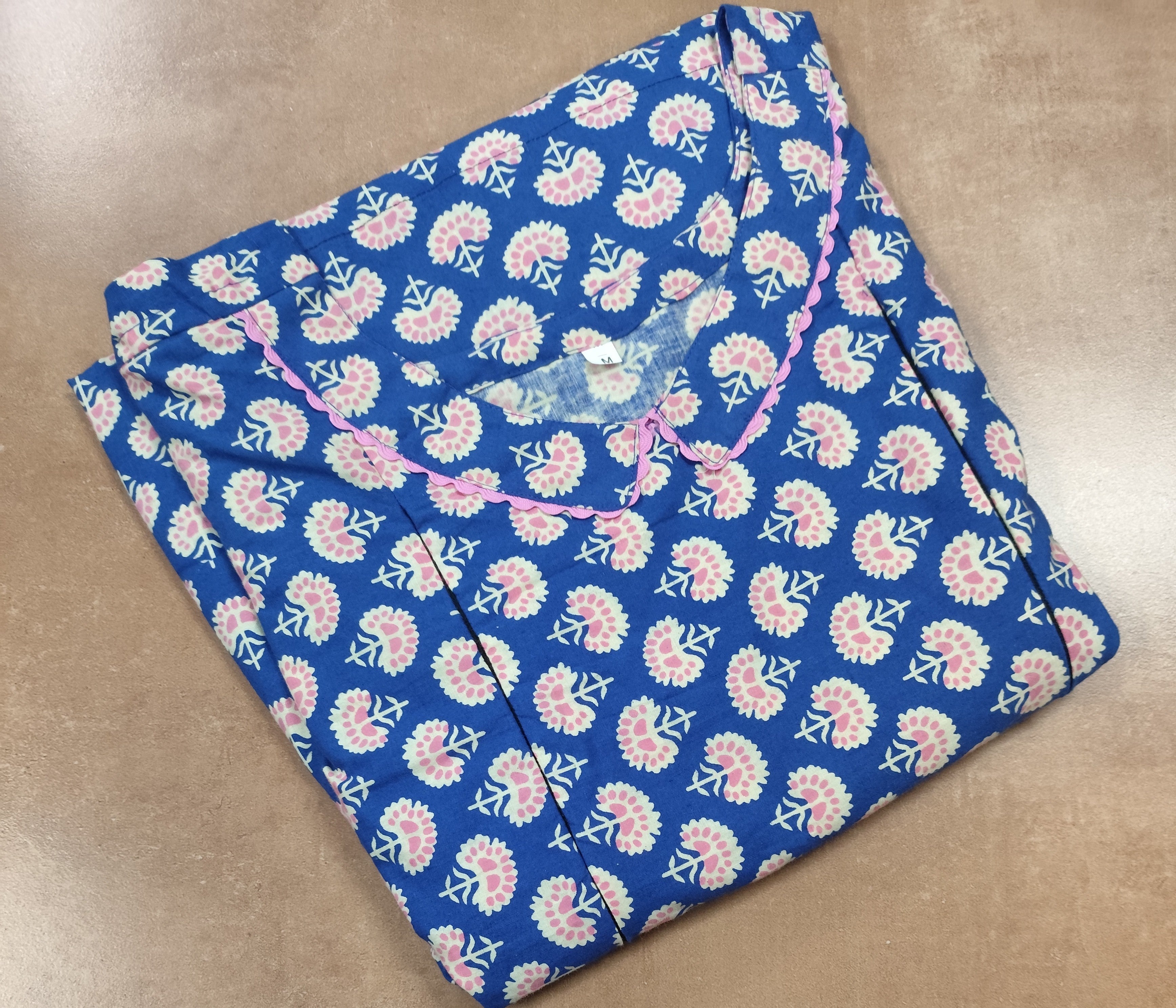 Cotton Pleated, Side zip, Side elastic Medium Plus Printed Maternity Wear