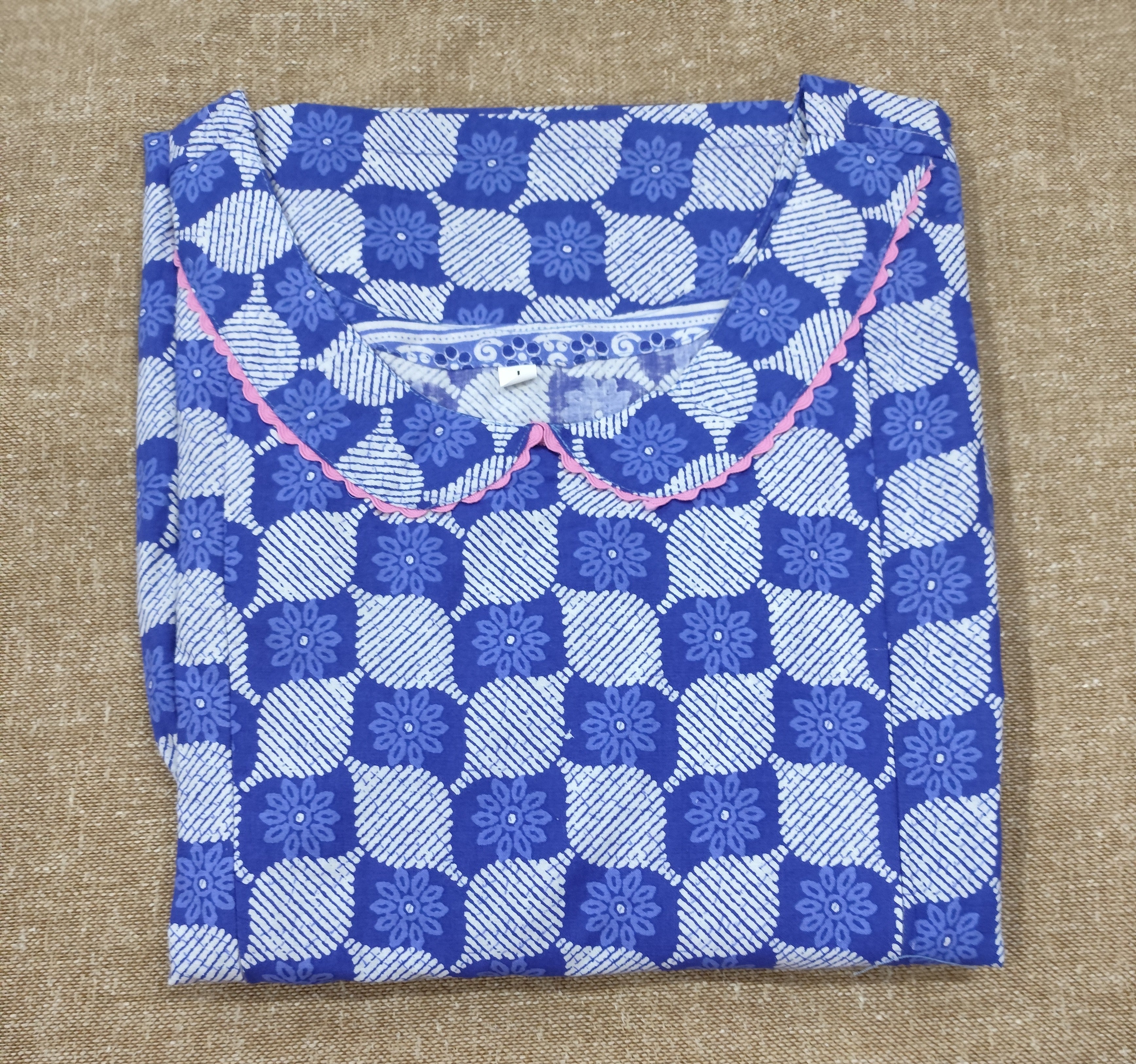 Cotton Pleated, Side zip, Side elastic Large Printed Maternity Wear