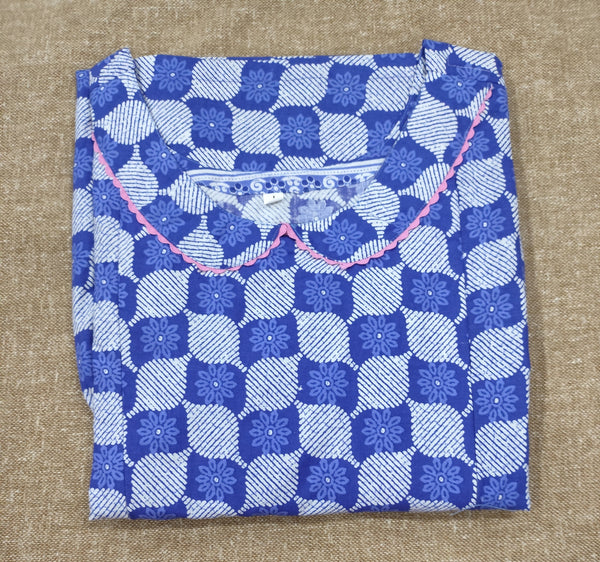 Cotton Pleated, Side zip, Side elastic Large Printed Maternity Wear