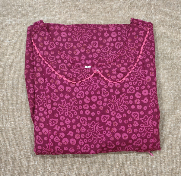 Cotton Pleated, Side zip, Side elastic Large Printed Maternity Wear