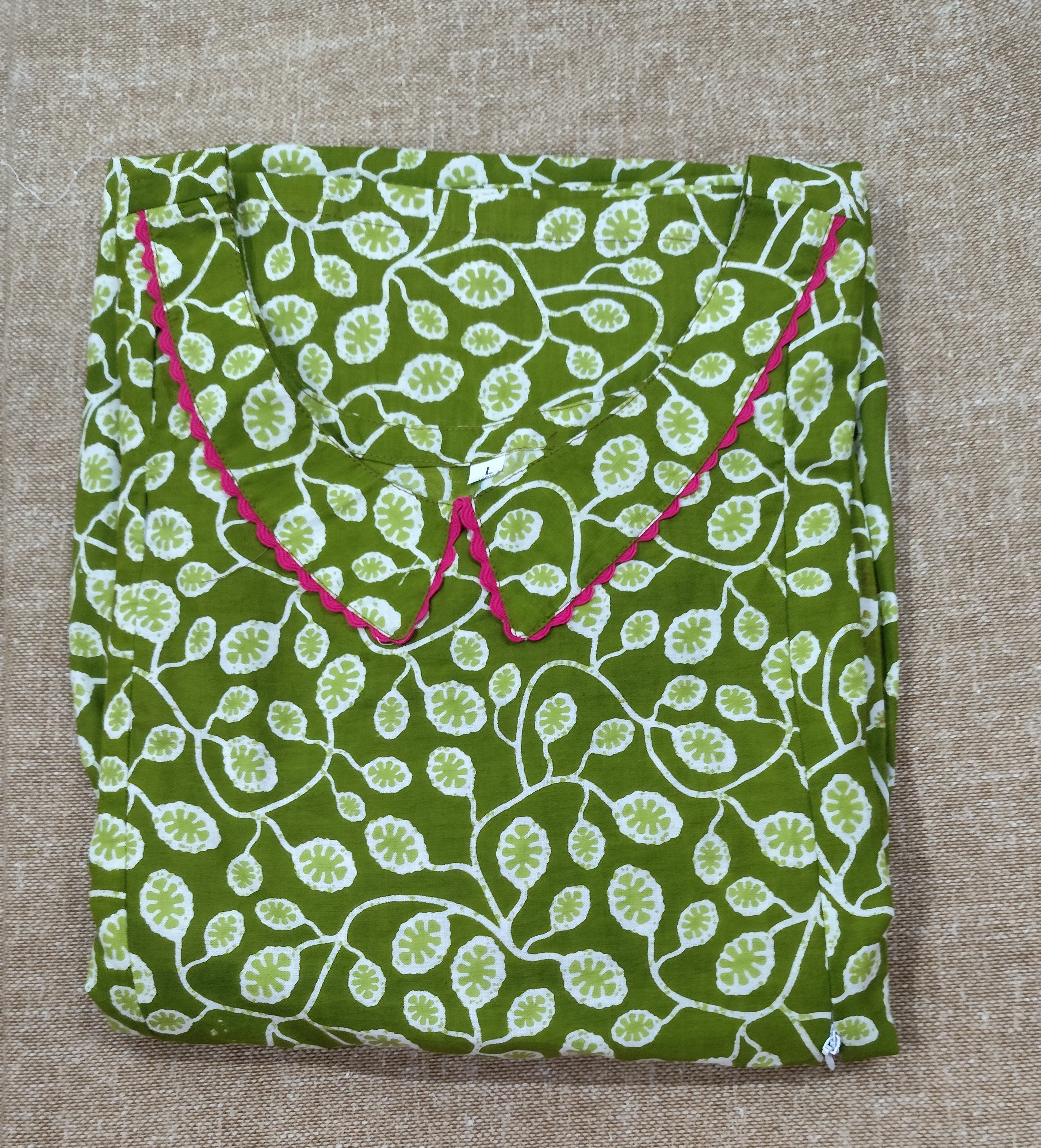 Cotton Pleated, Side zip, Side elastic Large Printed Maternity Wear