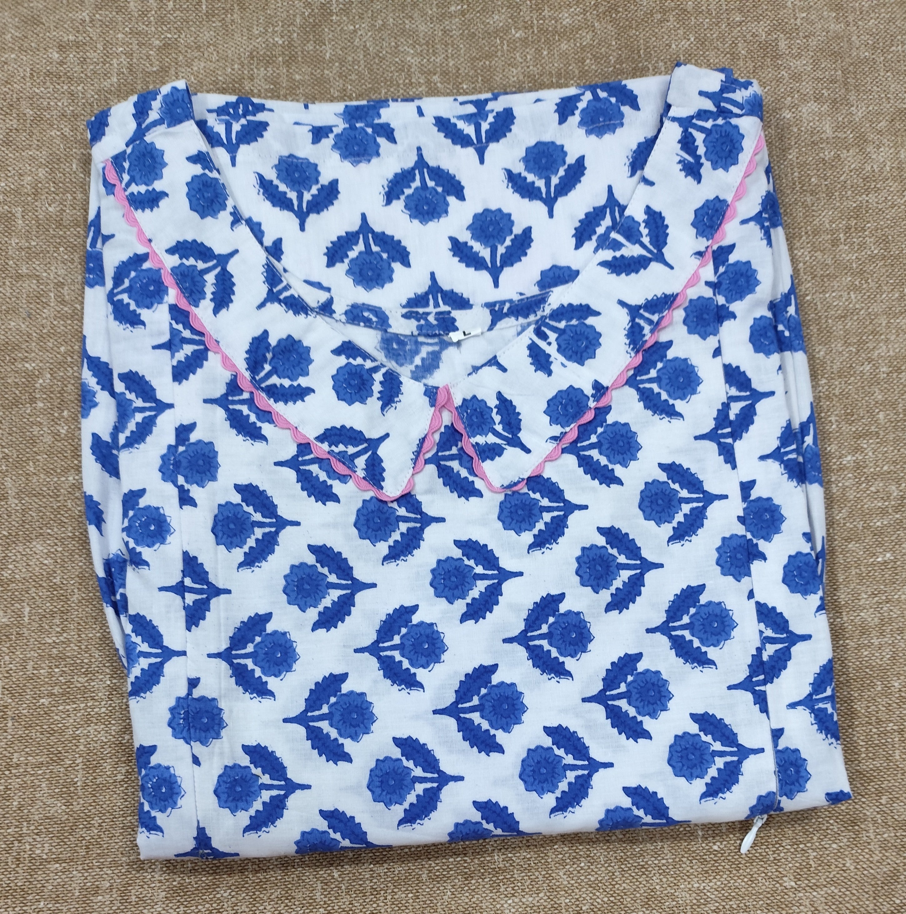 Cotton Pleated, Side zip, Side elastic Large Printed Maternity Wear