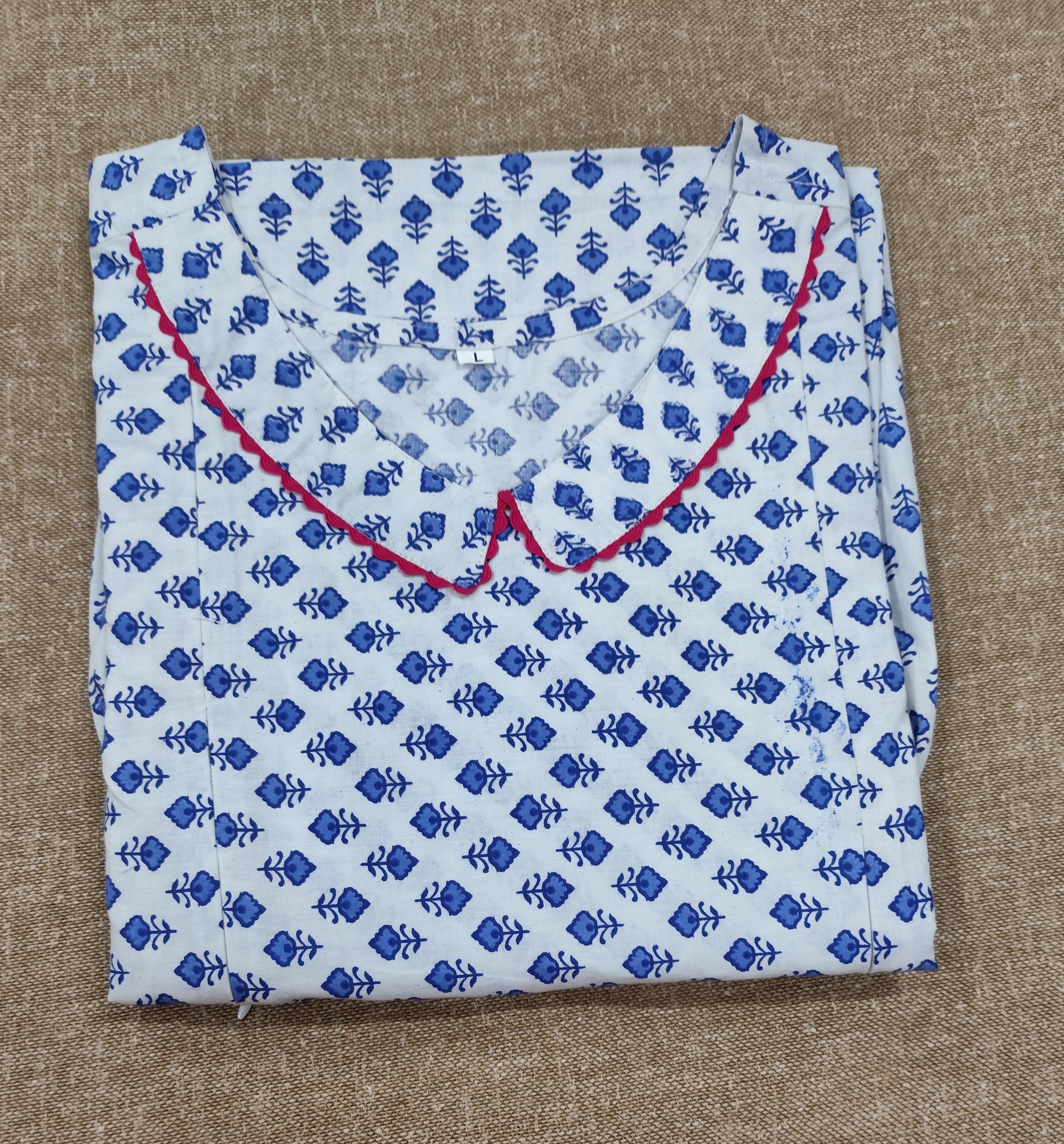 Cotton Pleated, Side zip, Side elastic Large Printed Maternity Wear