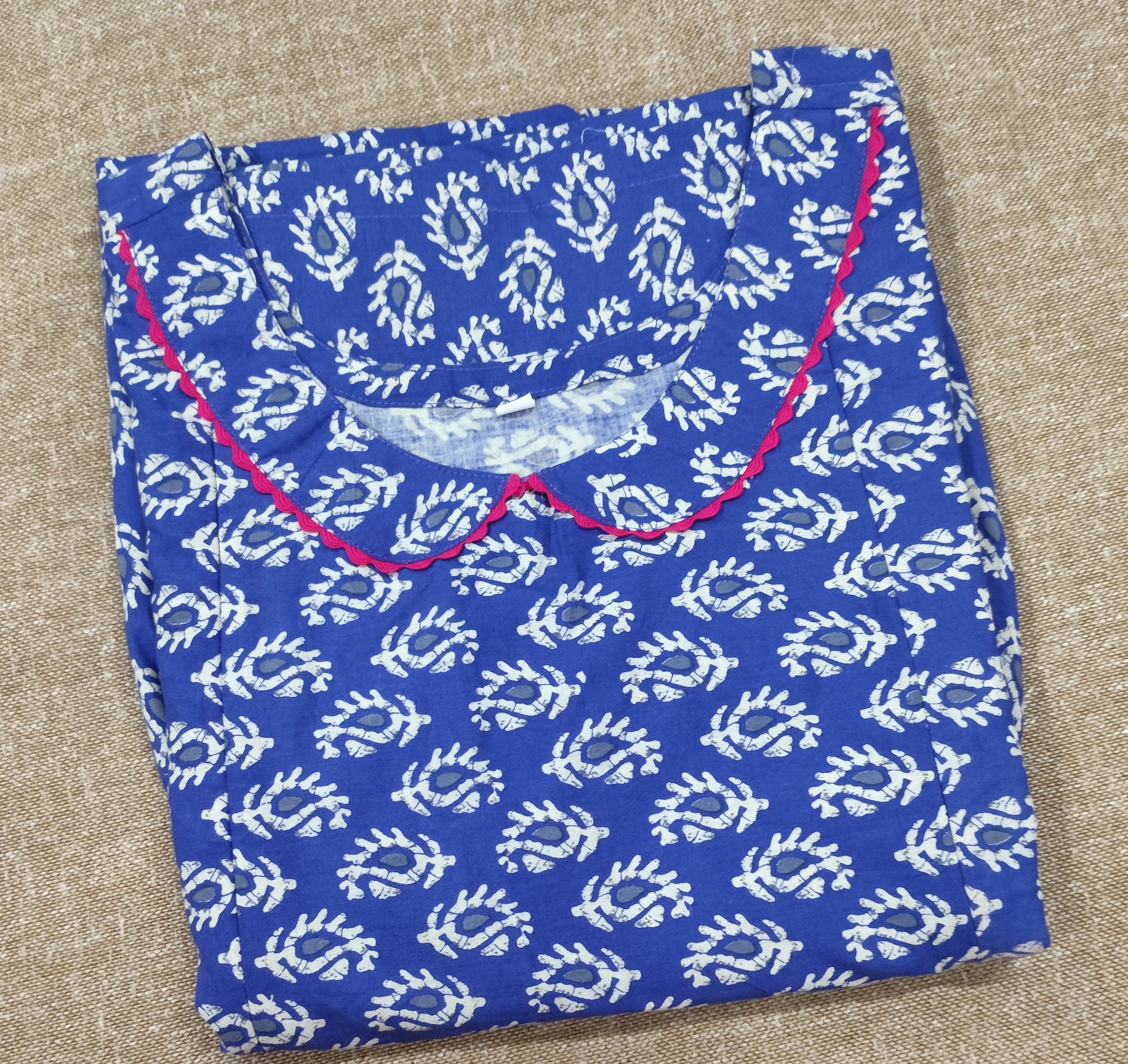 Cotton Pleated, Side zip, Side elastic Large Printed Maternity Wear