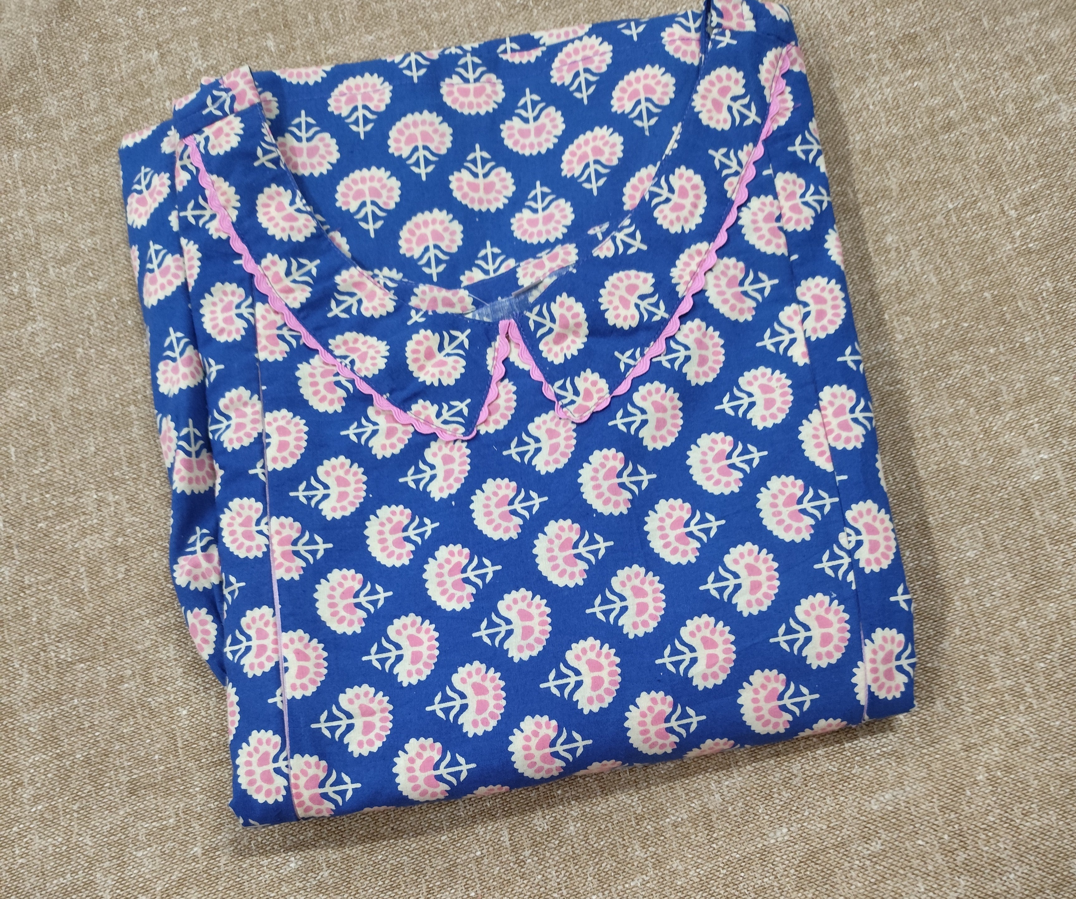 Cotton Pleated, Side zip, Side elastic Large Printed Maternity Wear