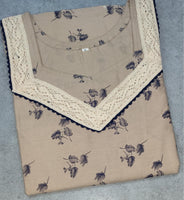 Cotton With Pockets, No Open, A-line churidar cut Medium Printed Nighty