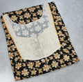 Cotton Pleated, With Pockets, Half Open Large Printed Nighty
