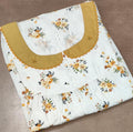 Cotton Pleated, With Pockets, No Open Large Printed Nighty
