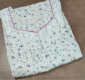 Cotton Pleated, With Pockets, Half Open Medium Printed Nighty