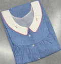 Soft Cotton Pleated, With Pockets, Half Open Small Printed Nighty