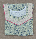 Soft Cotton Pleated, Full Open Medium Printed Nighty