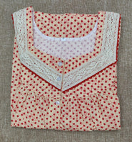 Soft Cotton Pleated, Full Open Medium Printed Nighty