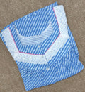 Soft Cotton Pleated, With Pockets, Half Open Medium Printed Nighty