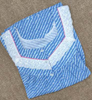 Soft Cotton Pleated, With Pockets, Half Open Medium Printed Nighty