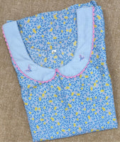 Soft Cotton With Pockets, No Open, A-line churidar cut Medium Printed Nighty