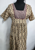 Cotton With Pockets, Back A-line, Side elastic Large Printed Frock Nighty With 48 inch length