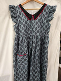 Cotton Pleated, With Pockets, Back A-line, Side elastic Medium Printed Nighty