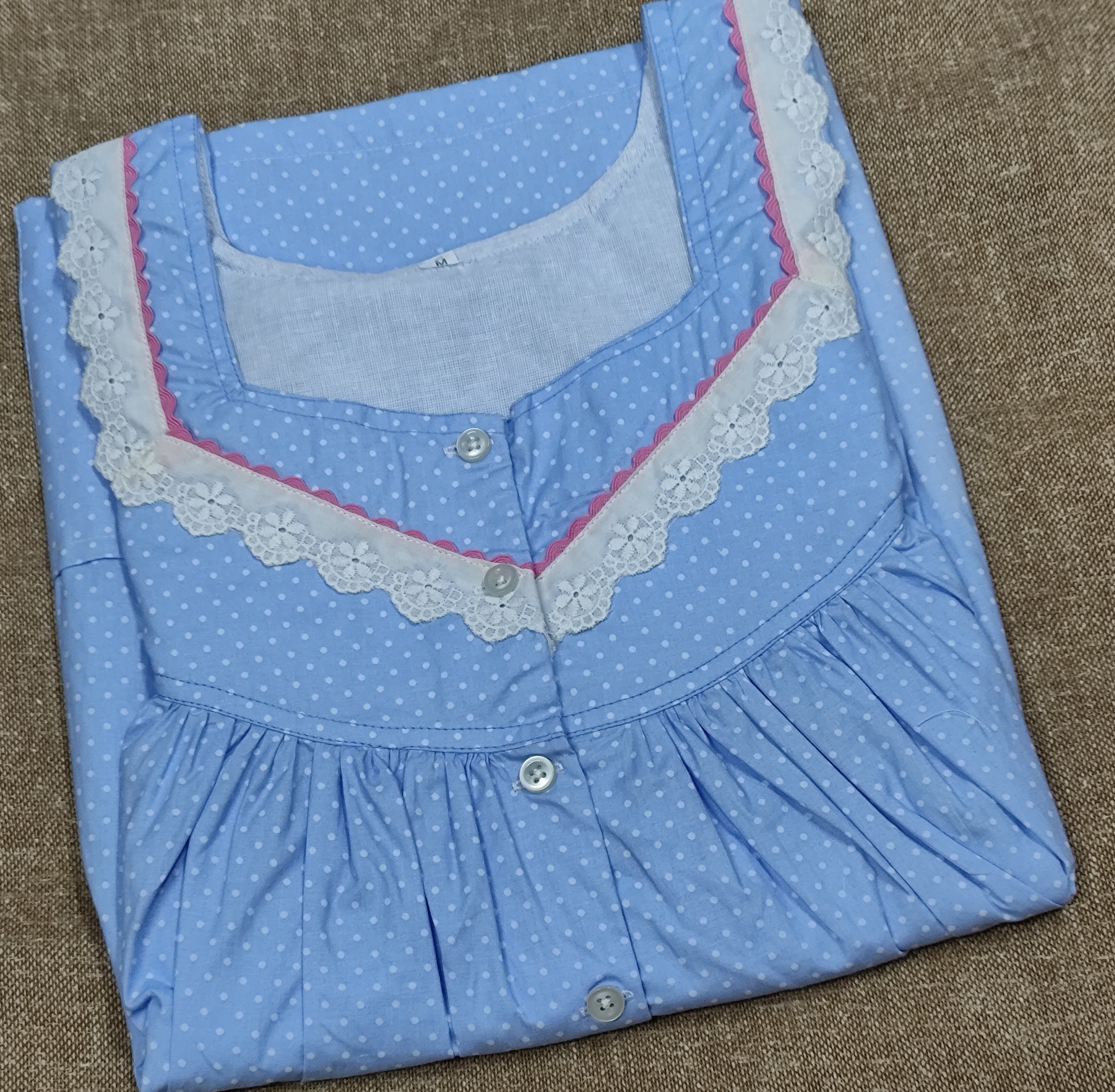 Bantex Pleated, With Pockets, Half Open Medium Printed Nighty