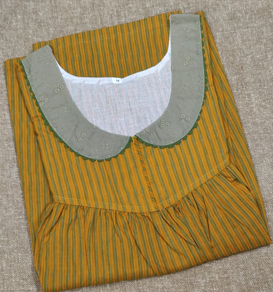 Soft Cotton Pleated, With Pockets, No Open Medium Printed Nighty