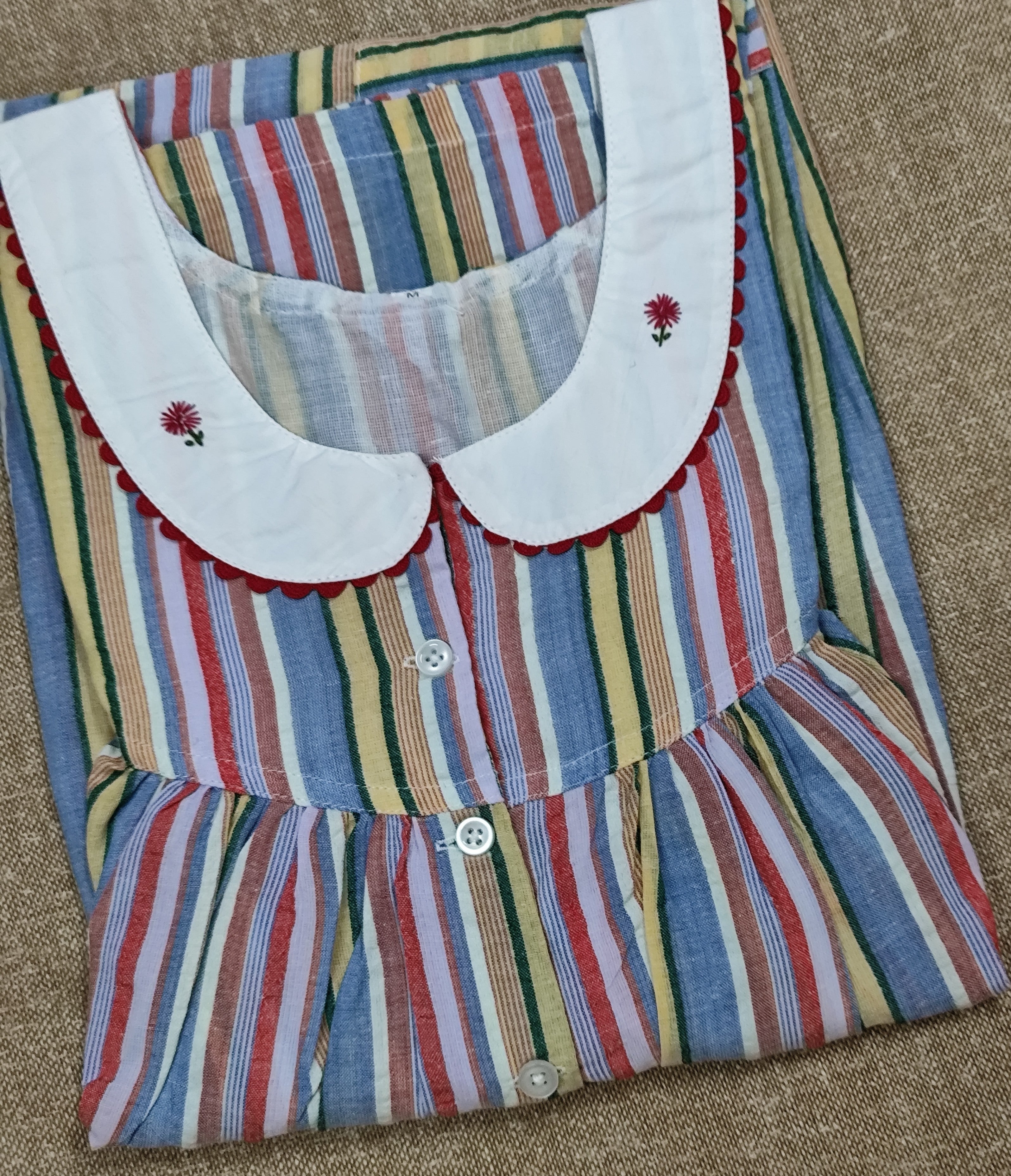 Bantex Pleated, With Pockets, Half Open Medium Printed Nighty