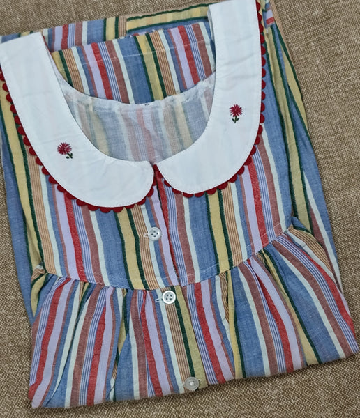 Bantex Pleated, With Pockets, Half Open Medium Printed Nighty