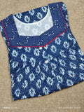 Cotton Pleated, With Pockets, Half Open Small Printed Nighty