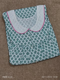 Cotton Pleated, With Pockets, Half Open Small Printed Nighty