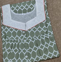 Cotton Pleated, With Pockets, Half Open Small Printed Nighty