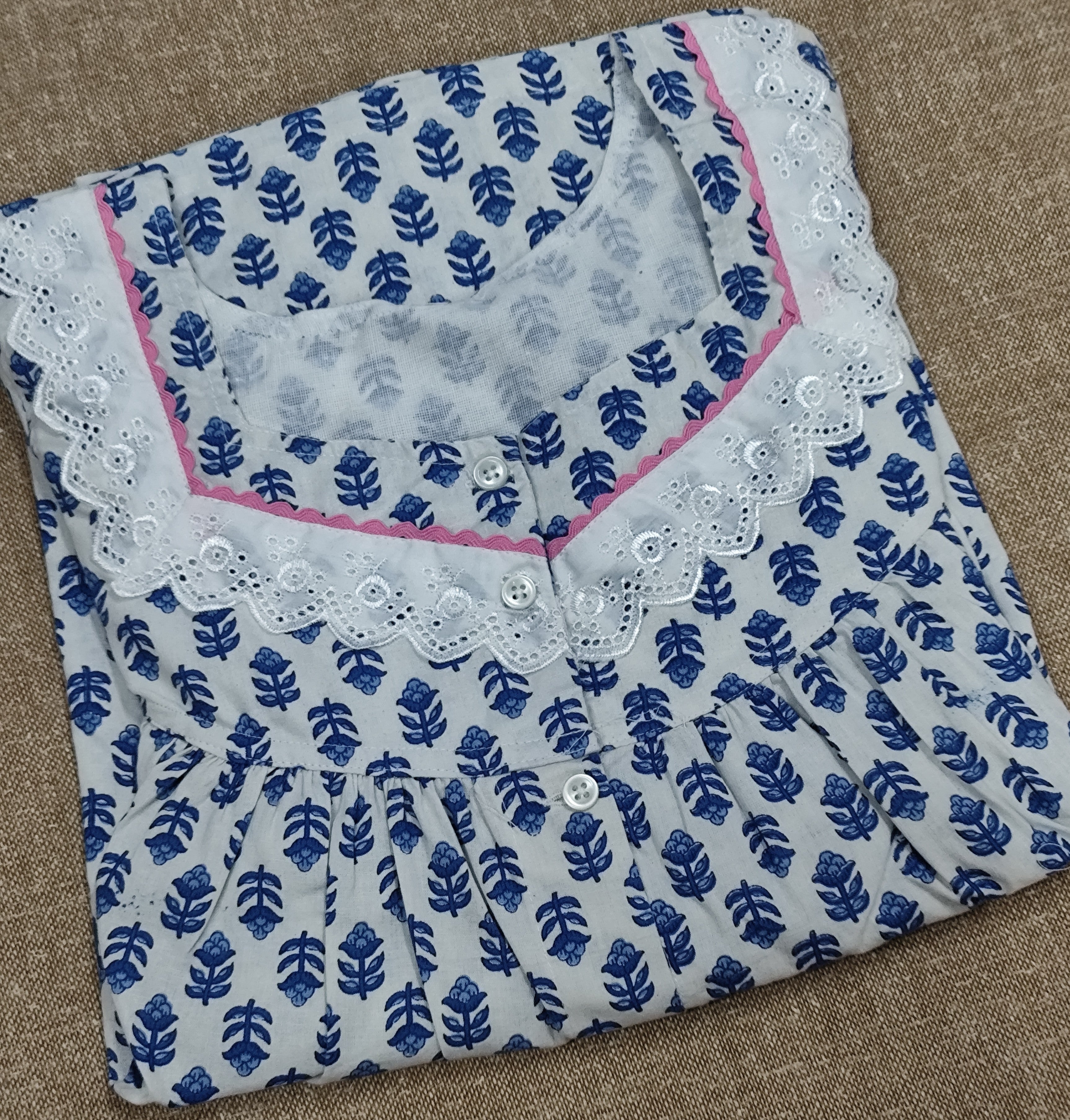 Bantex Pleated, Full Open Medium Printed Nighty
