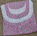Cotton Pleated, With Pockets, Half Open Large Printed Nighty
