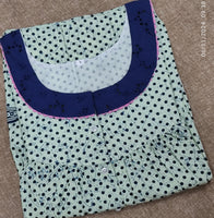 Cotton Pleated, With Pockets, Half Open Large Printed Nighty