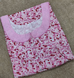 Soft Cotton Pleated, With Pockets, Half Open Large Printed Nighty