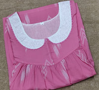 Soft Cotton Pleated, With Pockets, No Open Medium Printed Nighty