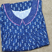 Soft Cotton Pleated, With Pockets, No Open Medium Printed Nighty