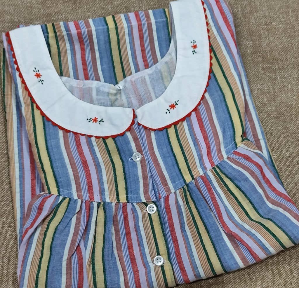 Bantex Pleated, With Pockets, Half Open Large Printed Nighty