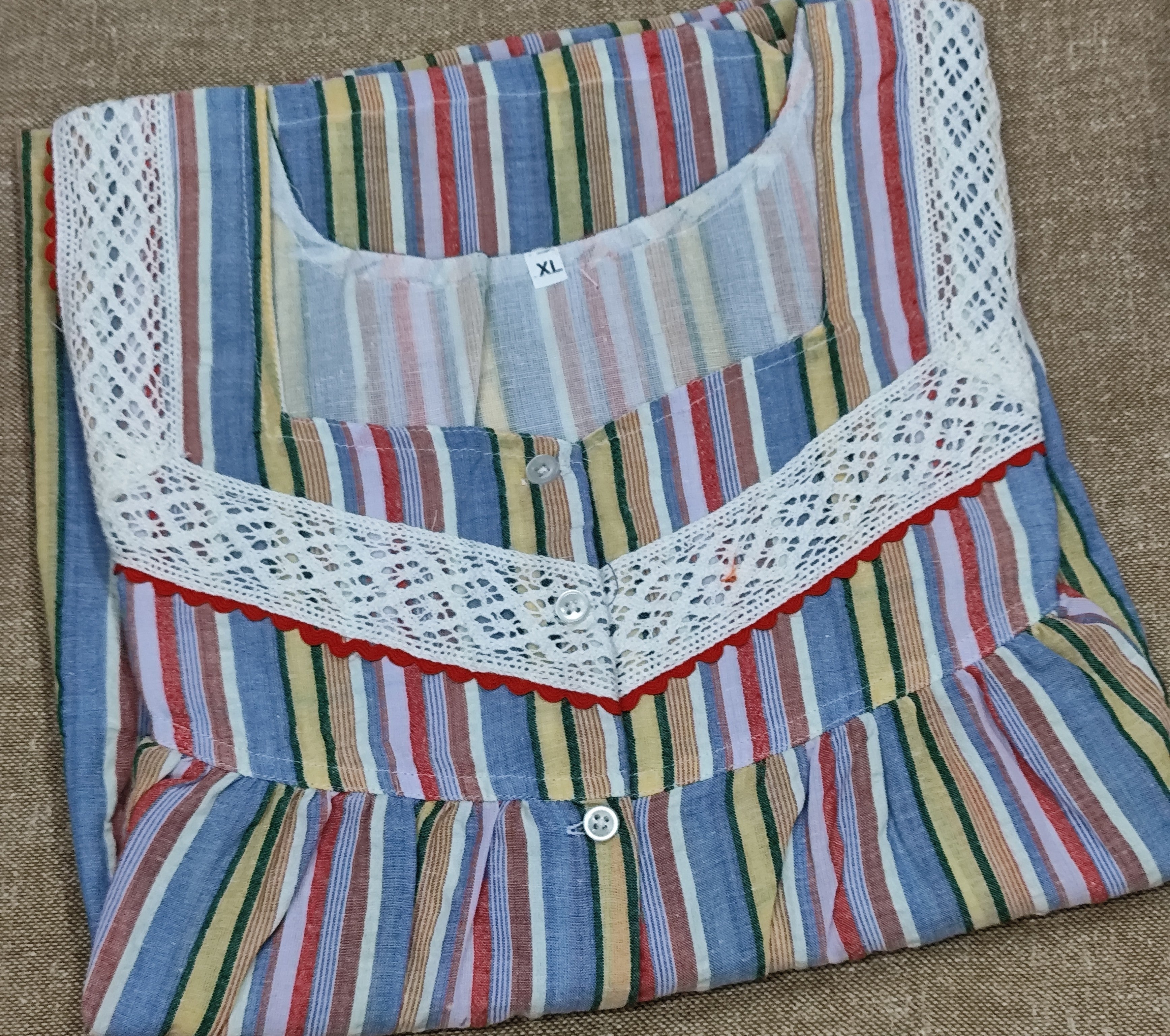Bantex Pleated, With Pockets, Half Open Xlarge Printed Nighty
