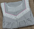 Cotton Pleated, With Pockets, Half Open Xlarge Printed Nighty