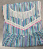 Cotton Pleated, Full Open Large Printed Nighty