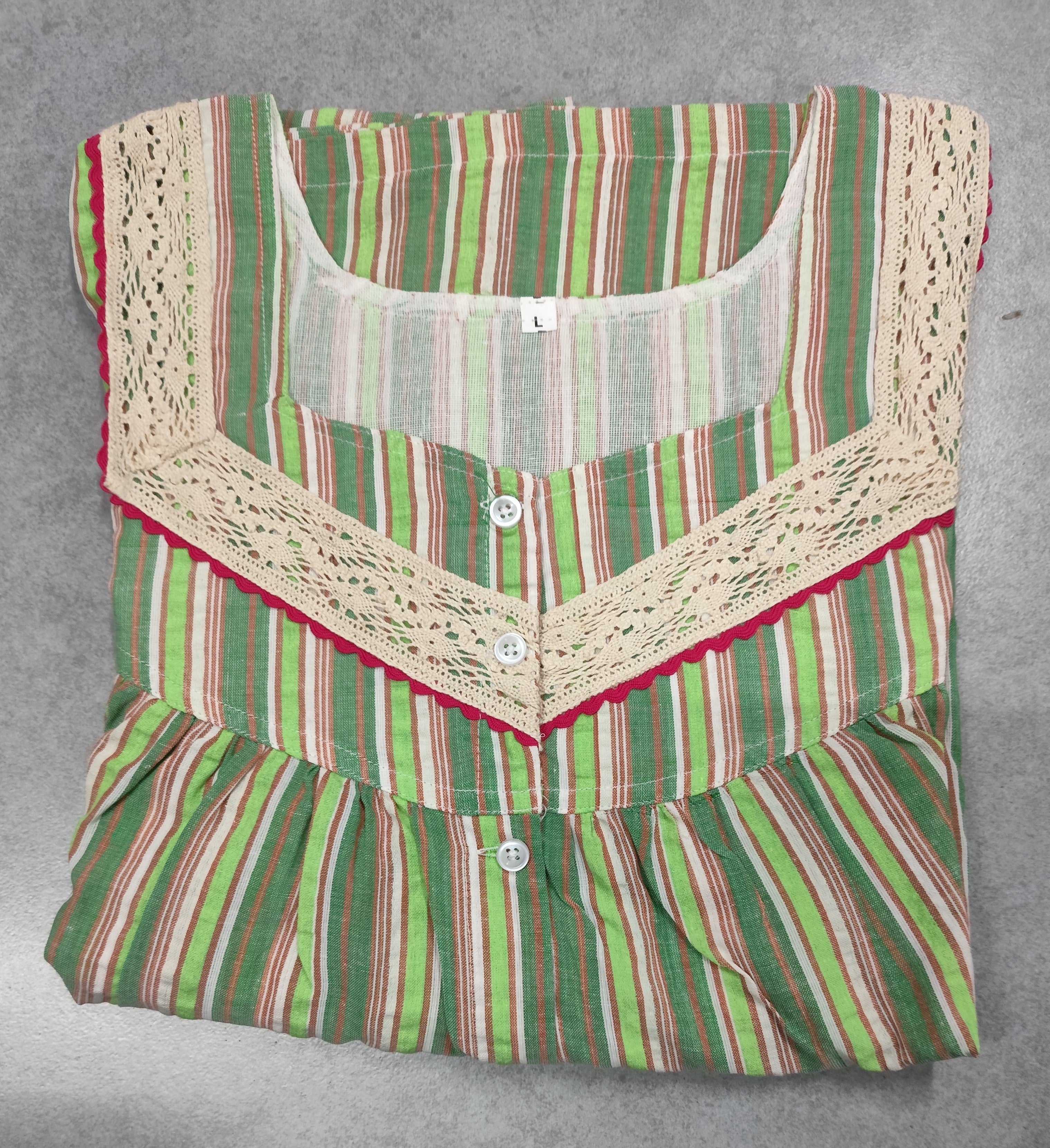 Cotton Pleated, Full Open Large Printed Nighty