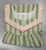 Cotton Pleated, Full Open Large Printed Nighty