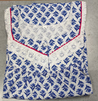 Cotton Pleated, Full Open Large Printed Nighty