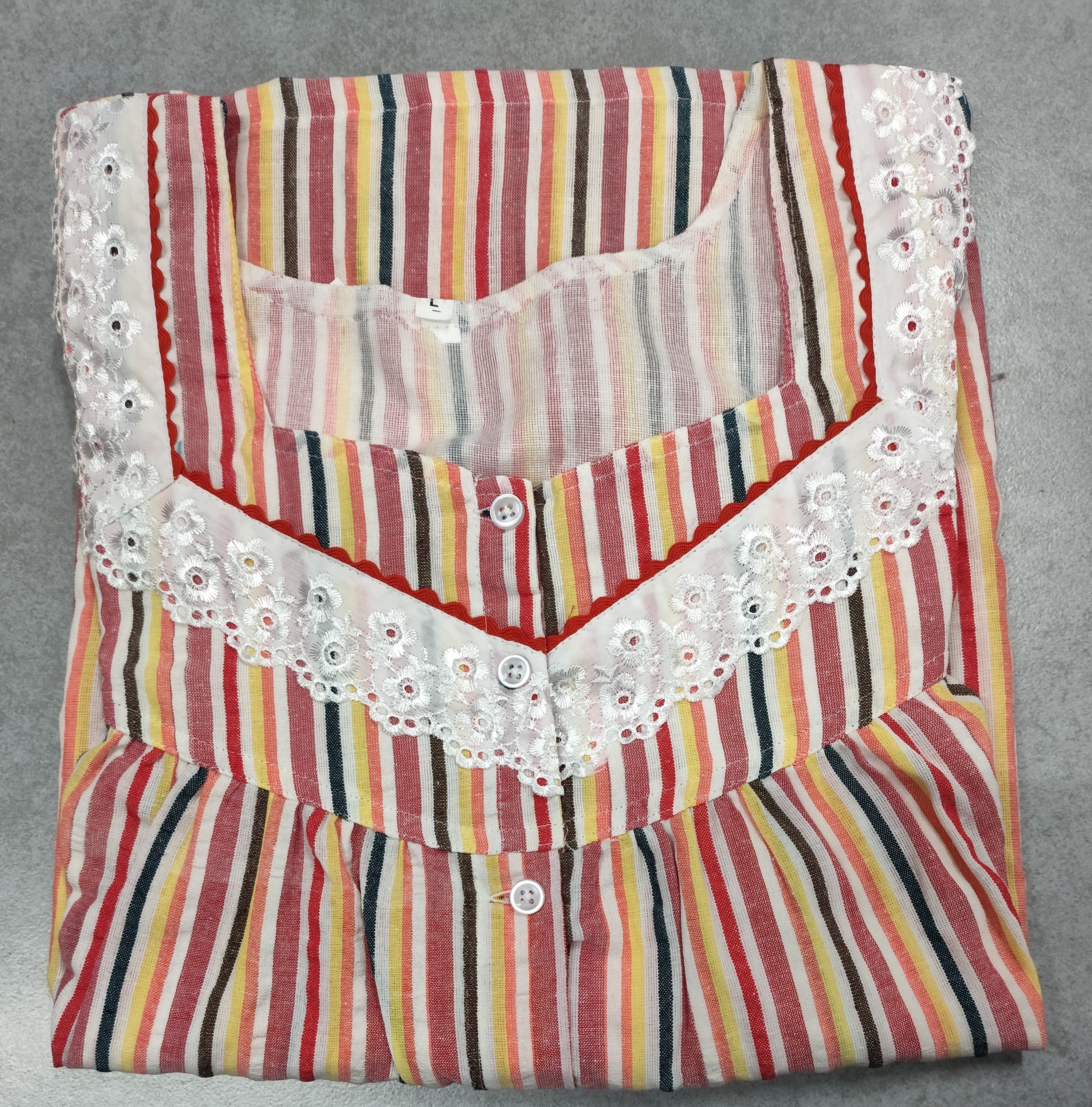 Cotton Pleated, Full Open Large Printed Nighty