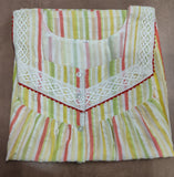 Soft Cotton Pleated, With Pockets, Half Open Large Printed Nighty
