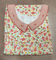 Soft Cotton Pleated, With Pockets, Half Open Large Printed Nighty