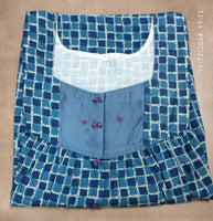 Soft Cotton Pleated, With Pockets, Half Open Large Printed Nighty