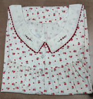 Soft Cotton Pleated, With Pockets, Half Open Large Printed Nighty