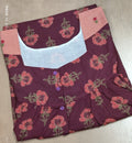 Soft Cotton Pleated, With Pockets, Half Open Large Printed Nighty