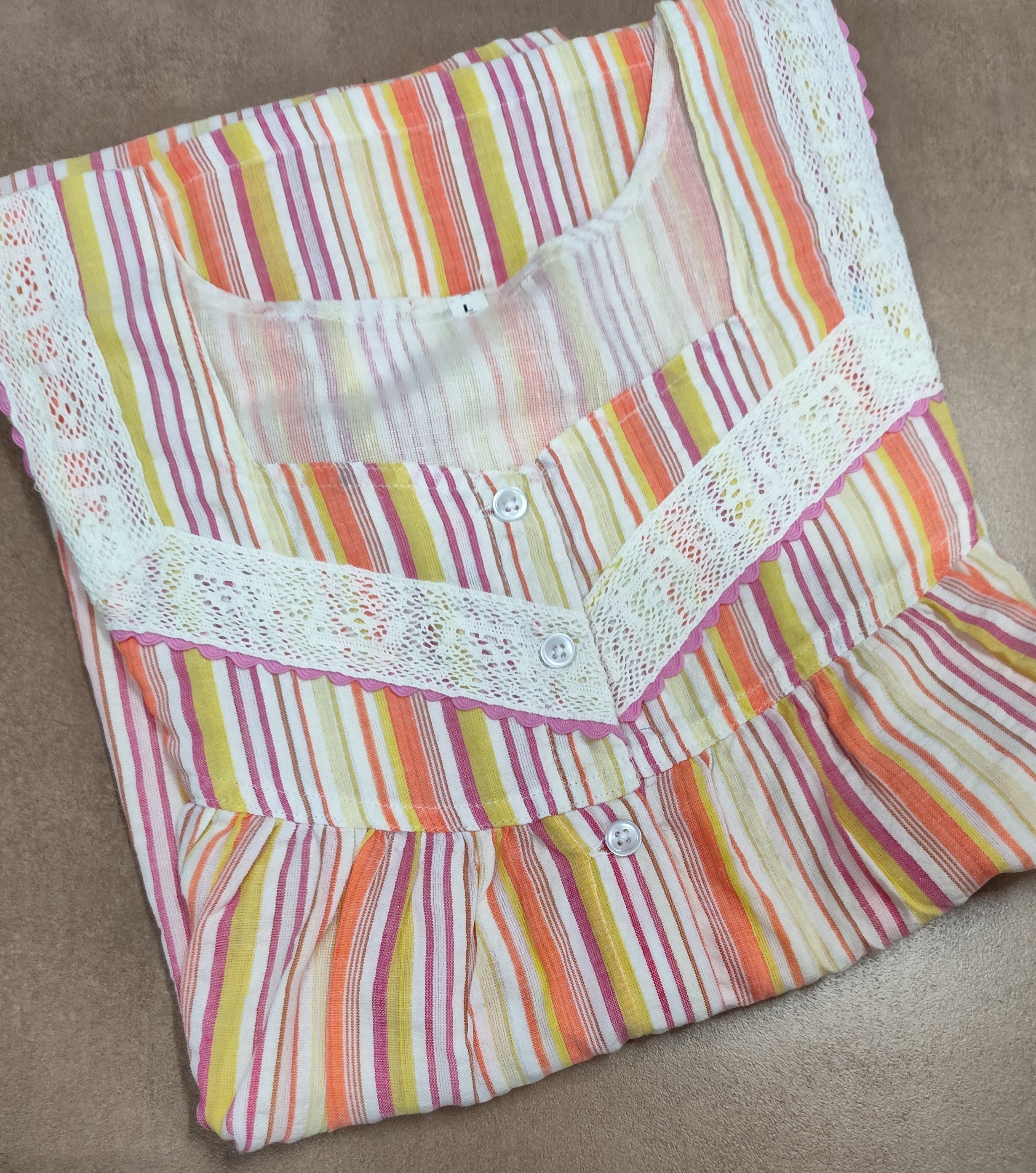 Bantex Pleated, Full Open Large Printed Nighty back a line churdar cut