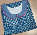 Cotton Pleated, With Pockets, Half Open Medium Printed Nighty